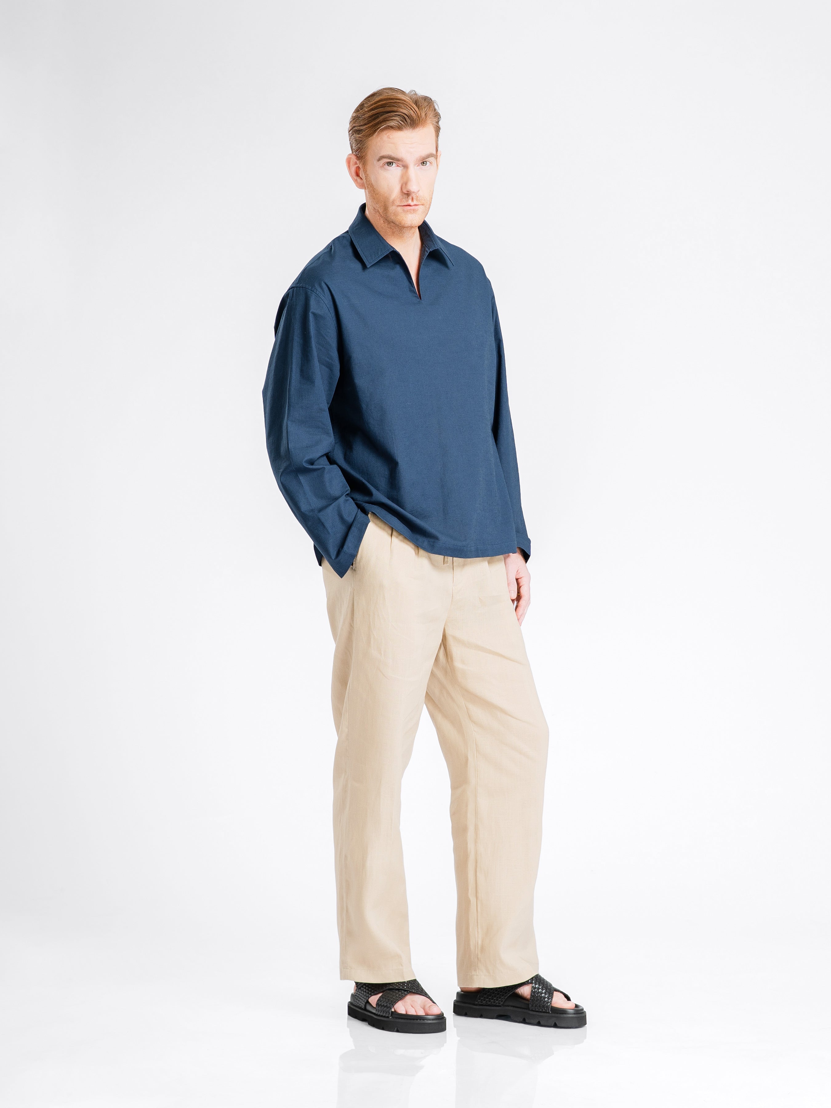 Aris Linen Shirt - Blue