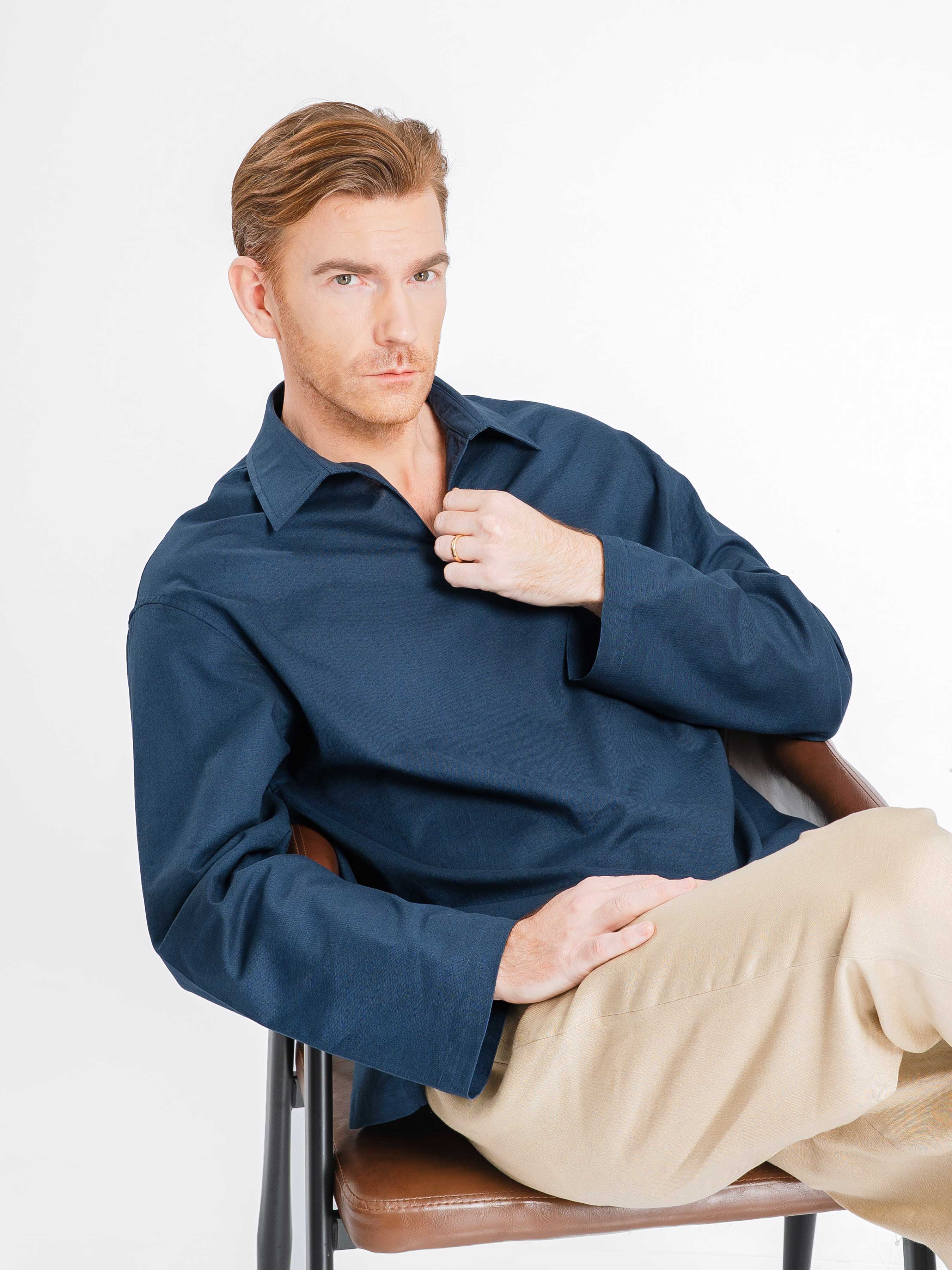 Aris Linen Shirt - Blue