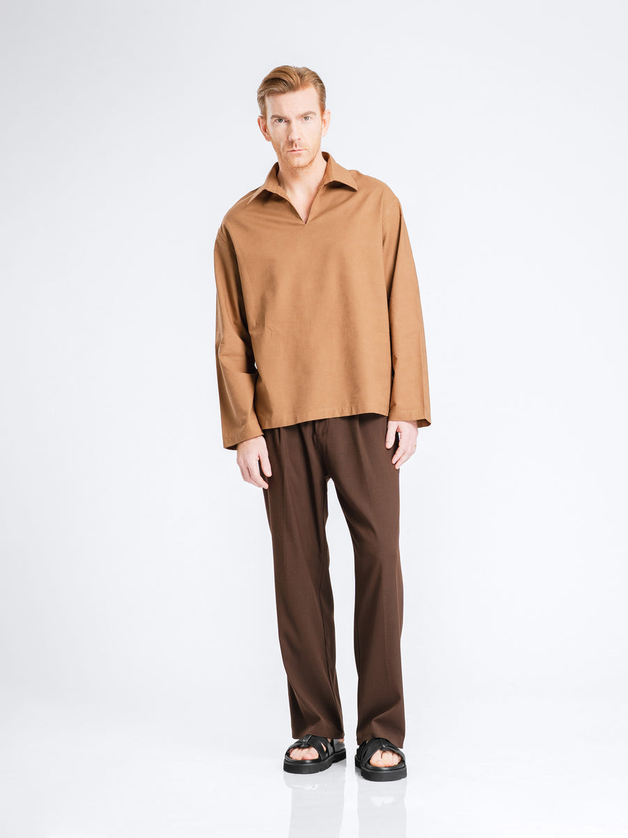 ArisShirtCappuccino_VareuseCollar_1_0c209f6c-675d-44cf-9af7-012b7a4f848c - Zeve