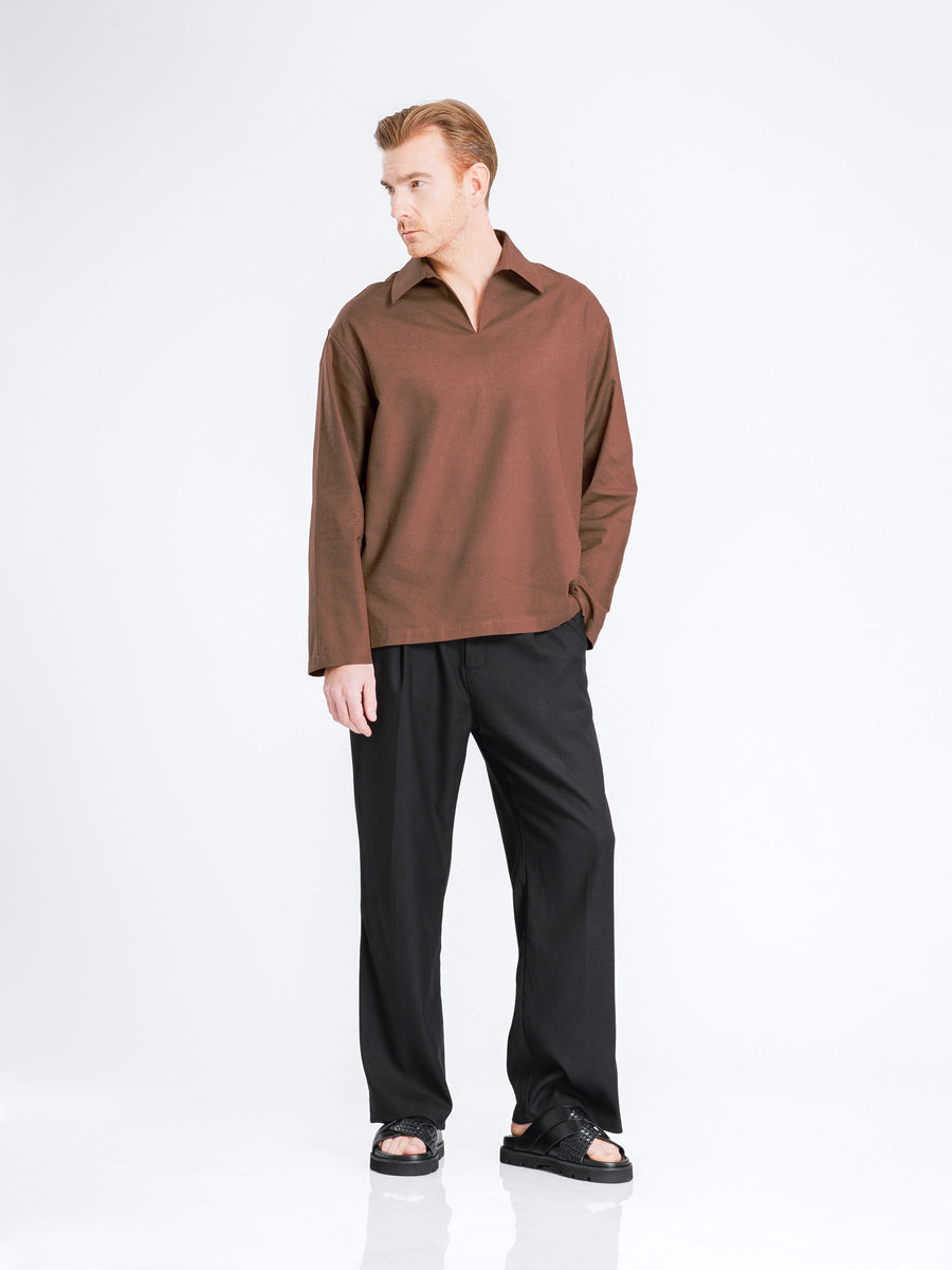 ArisShirtCoffee_VareuseCollar_2_6e84cedd-01dc-4147-88a1-9fdf18b736f1 - Zeve