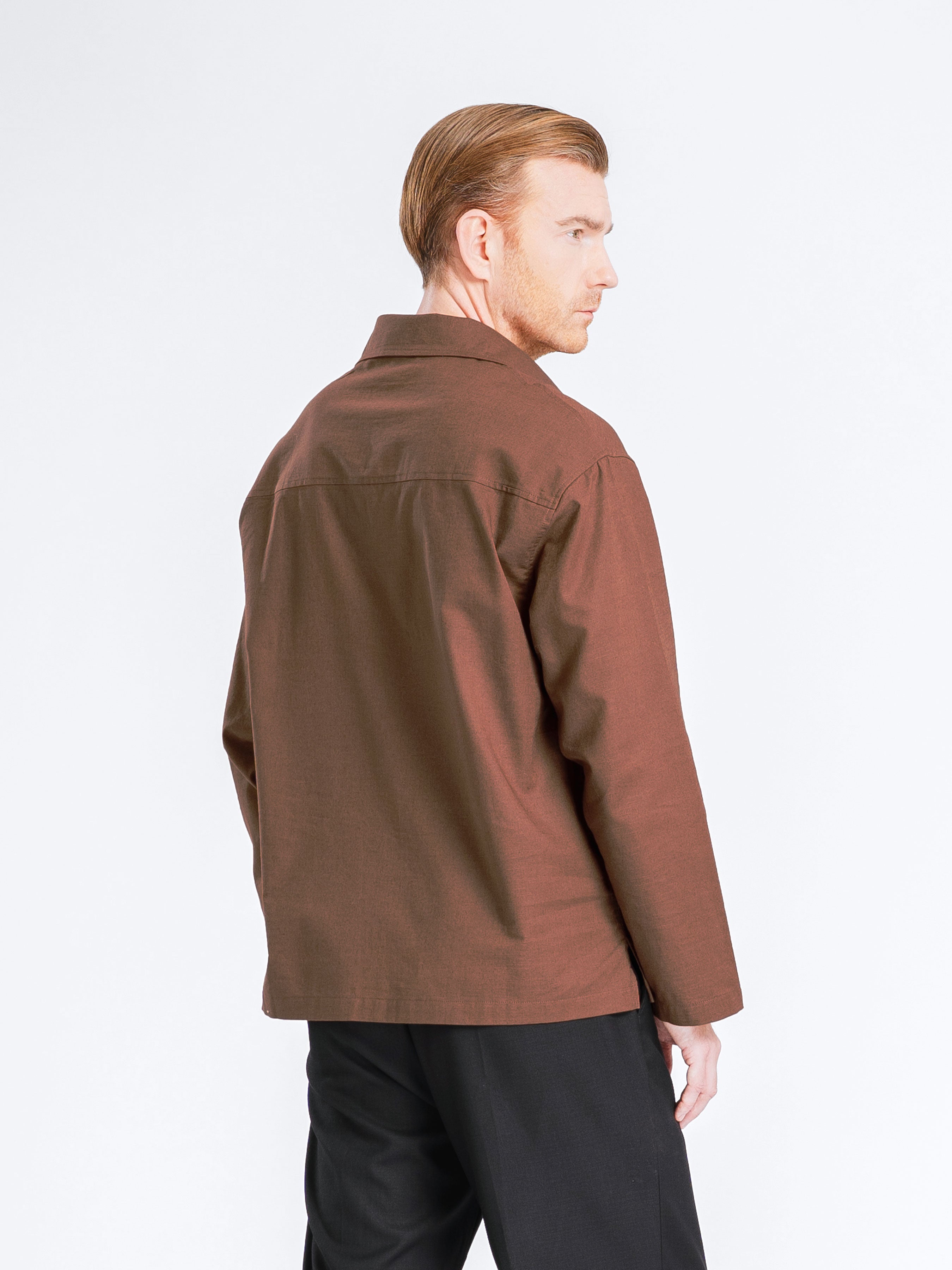 Aris Linen Shirt - Coffee