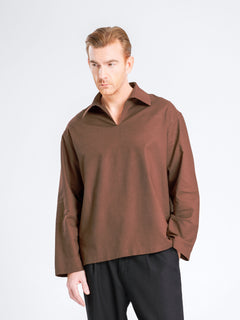 ArisShirtCoffee_VareuseCollar_4_bf3fdfb0-51c2-46a8-a0cf-f42a1e05d857 - Zeve