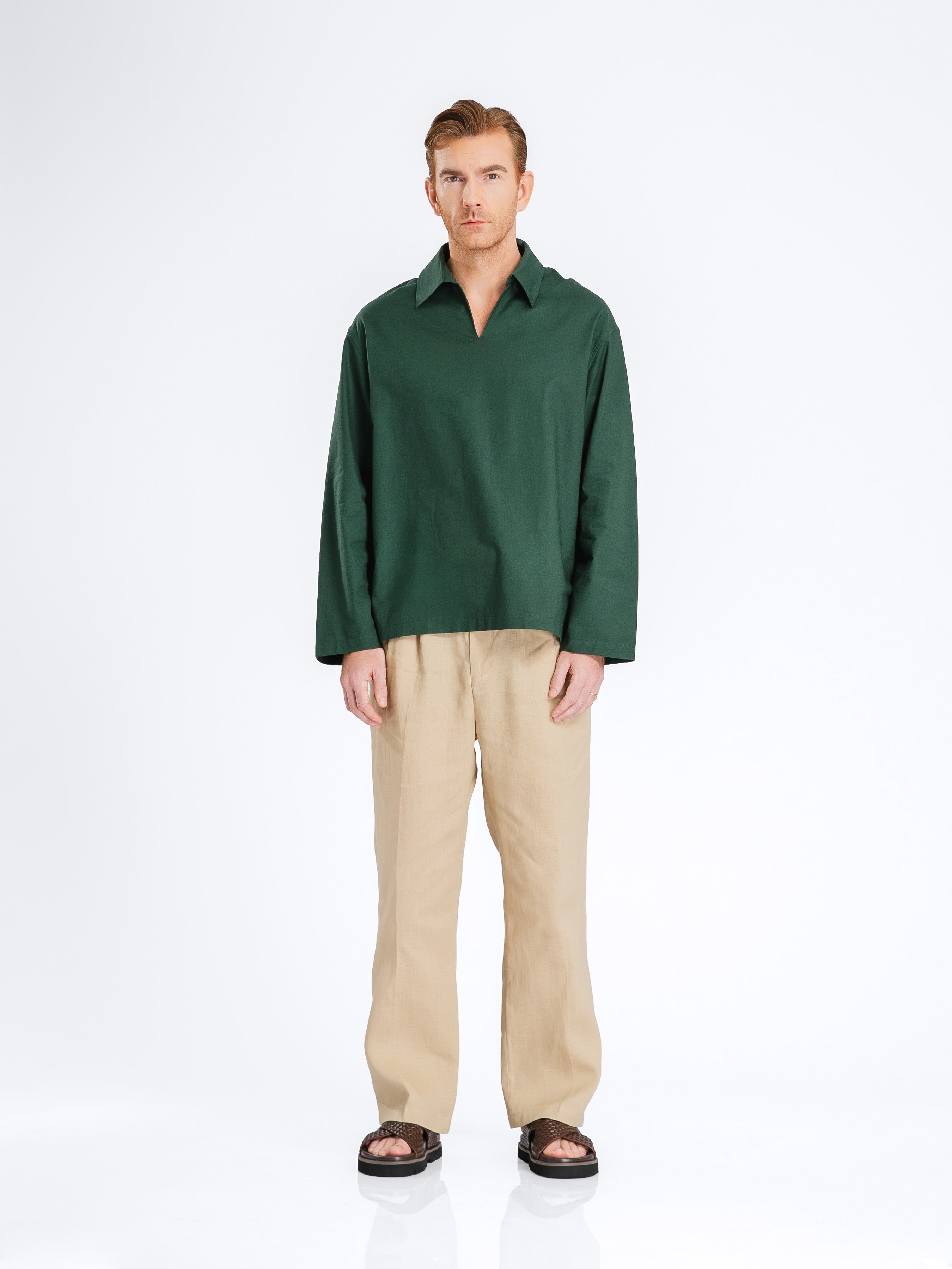 Aris Linen Shirt - Green