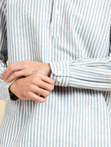 Armand Linen Shirt - White Blue Line (Stripe)