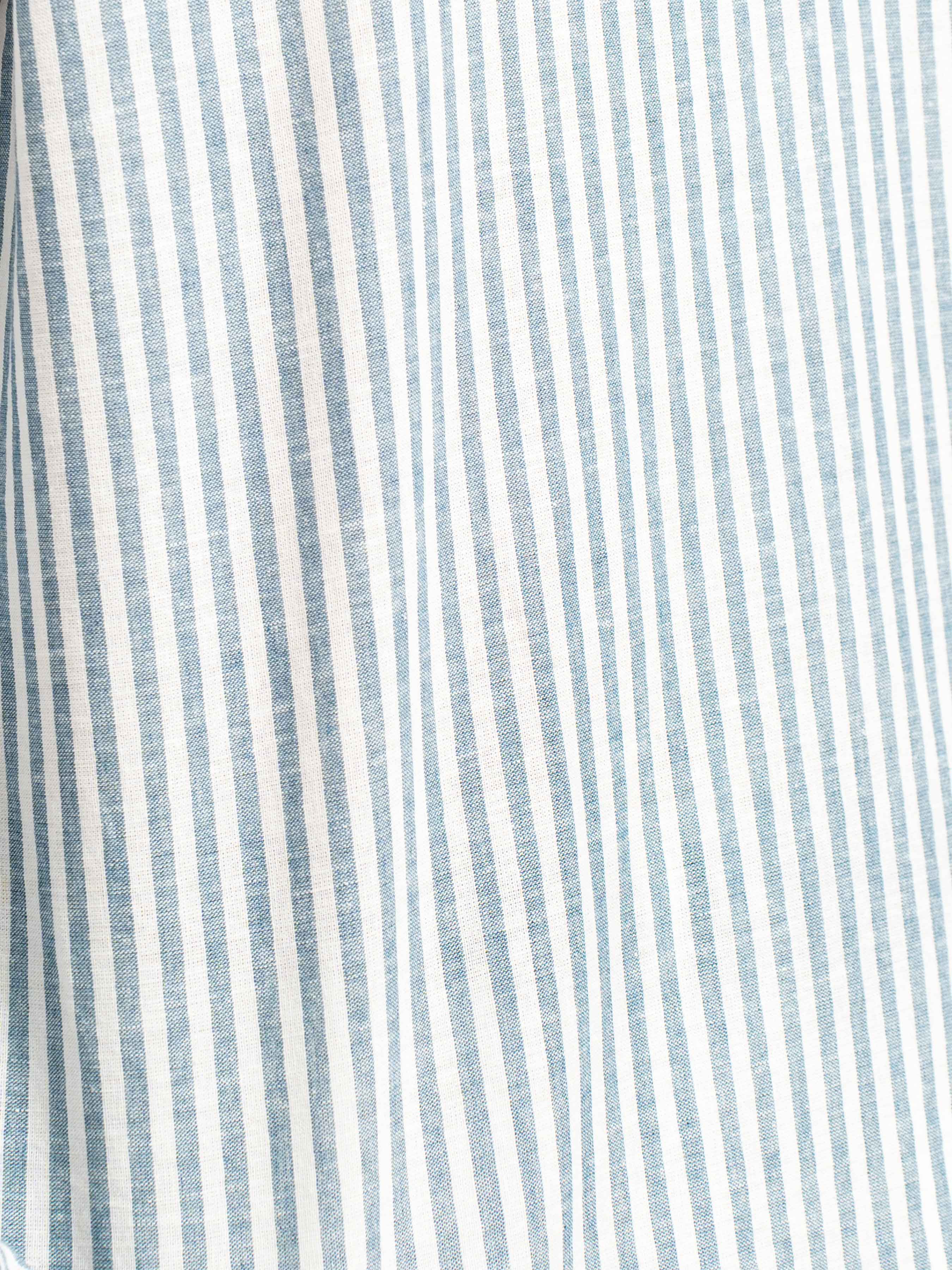 Armand Linen Shirt - White Blue Line (Stripe)