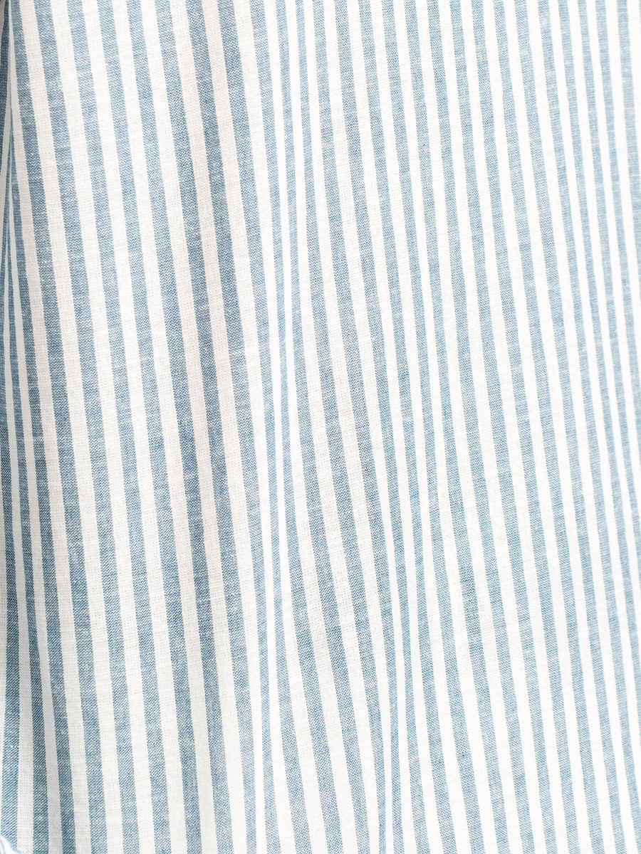 Armand Linen Shirt - White Blue Line (Stripe)