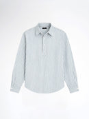 Armand Linen Shirt - White Blue Line (Stripe)