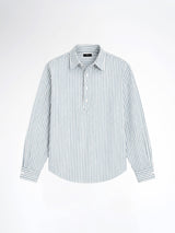 Armand Linen Shirt - White Blue Line (Stripe)