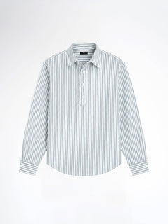 Armand Linen Shirt - White Blue Line (Stripe)