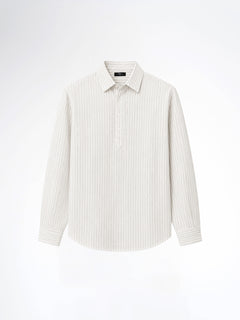 Armand Linen Shirt - White Grey Line (Stripe)