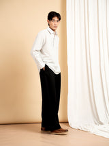 Armand Linen Shirt - White Grey Line (Stripe)