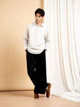 Armand Linen Shirt - White Grey Line (Stripe)