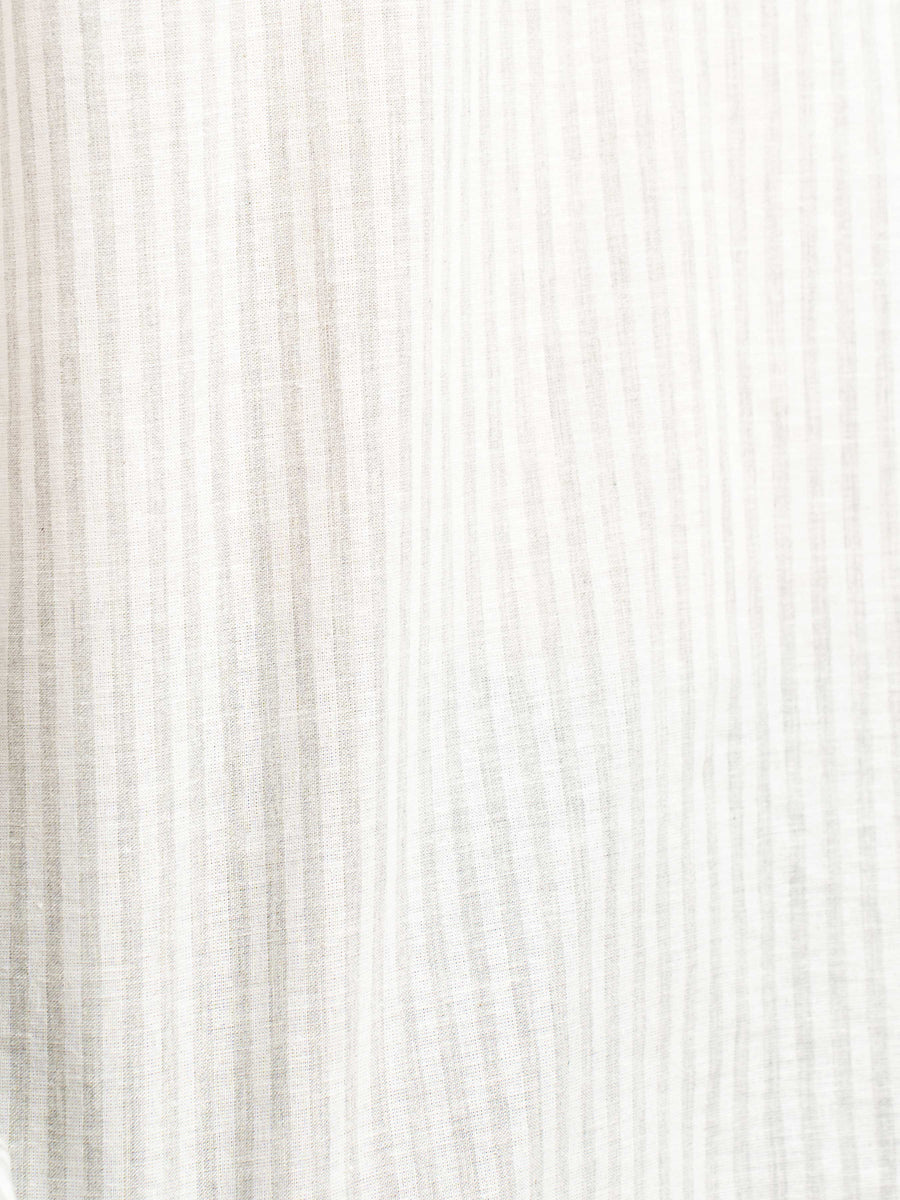 Armand Linen Shirt - White Grey Line (Stripe)