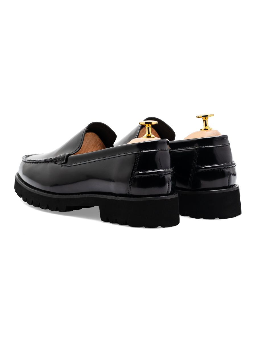 Aurelian Loafer - Black Polish Leather (EVA COMBAT)