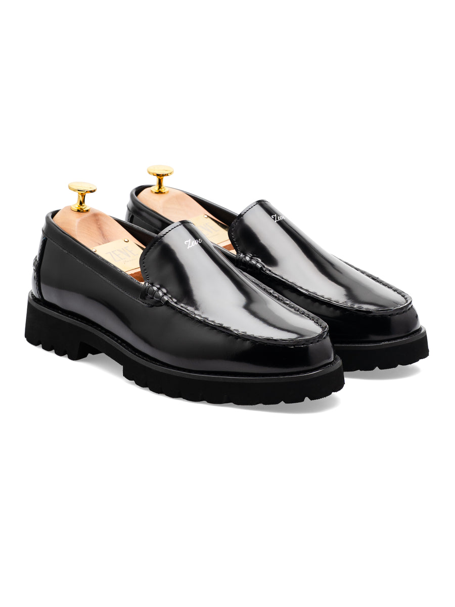 Aurelian Loafer - Black Polish Leather (EVA COMBAT)