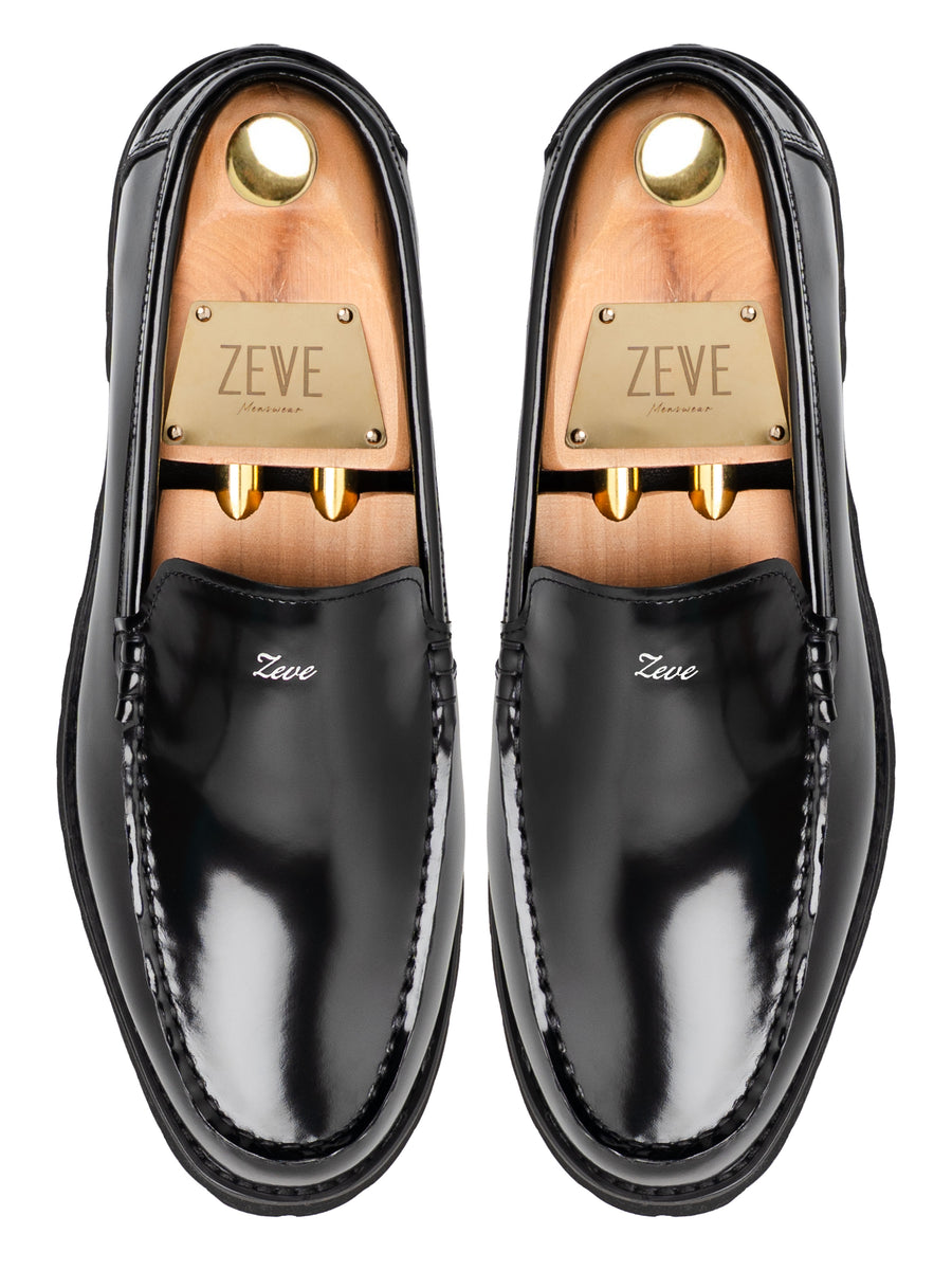 Aurelian Loafer - Black Polish Leather (EVA COMBAT)