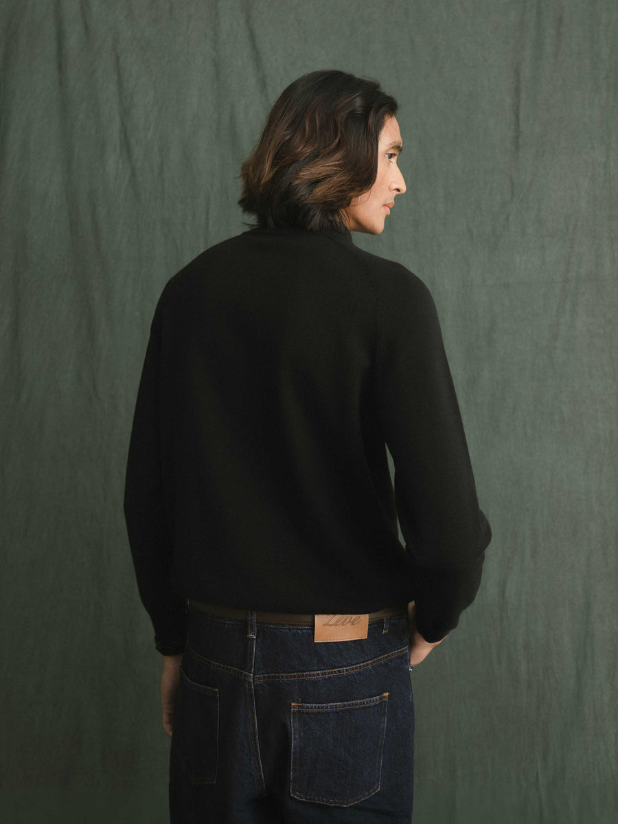 Auren Knit - Black Quater-Zip