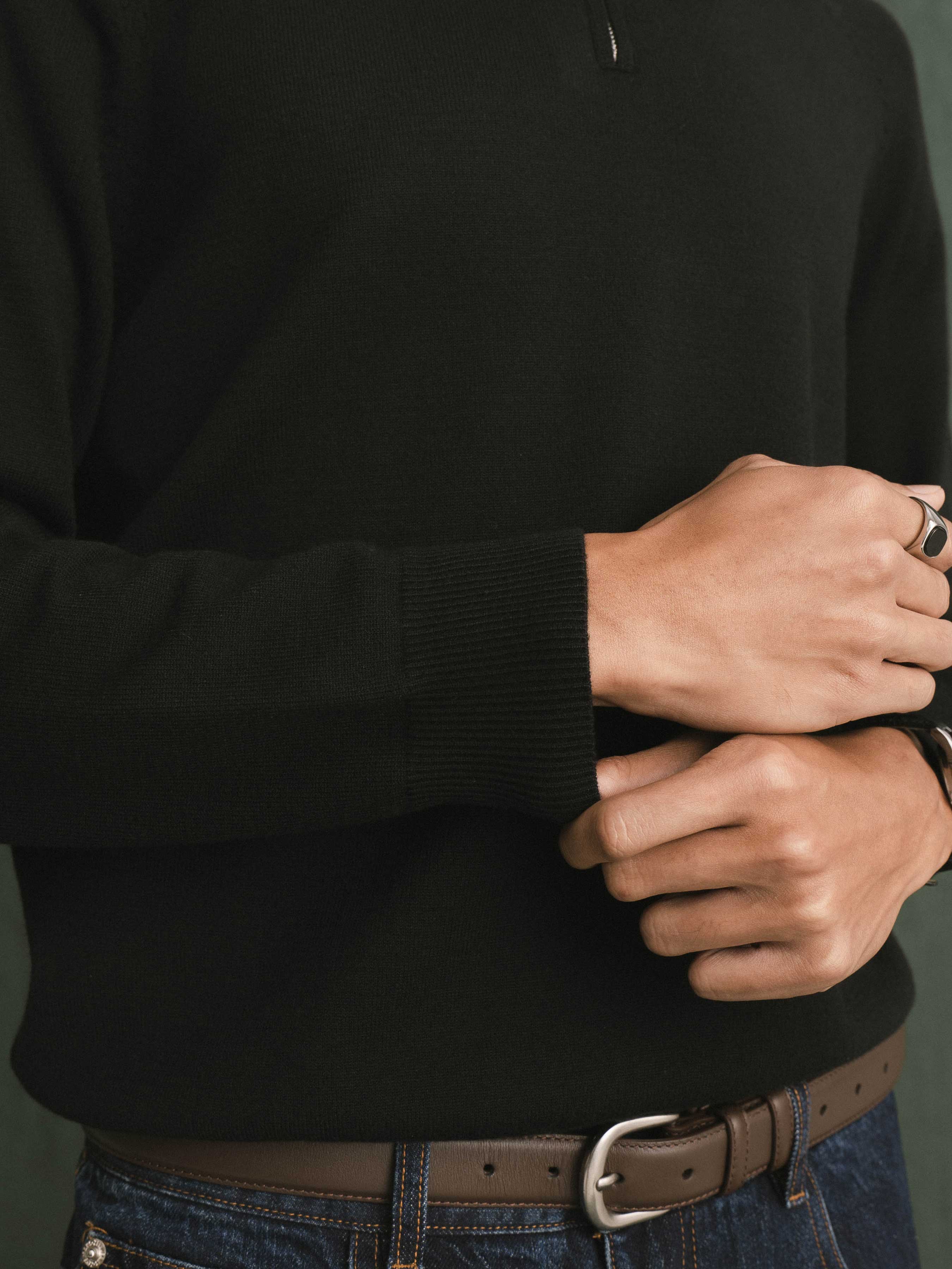 Auren Knit - Black Quater-Zip