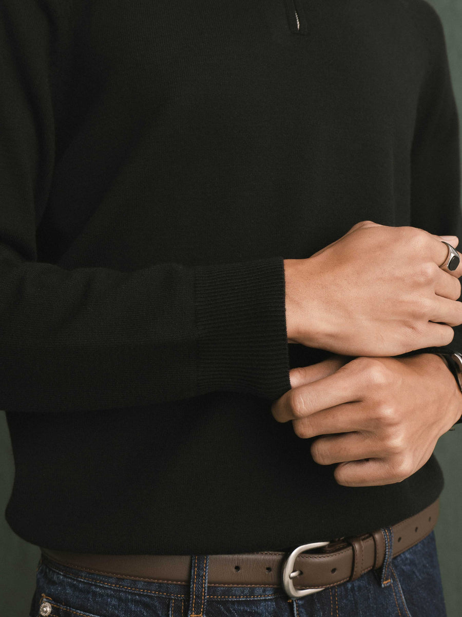 Auren Knit - Black Quater-Zip