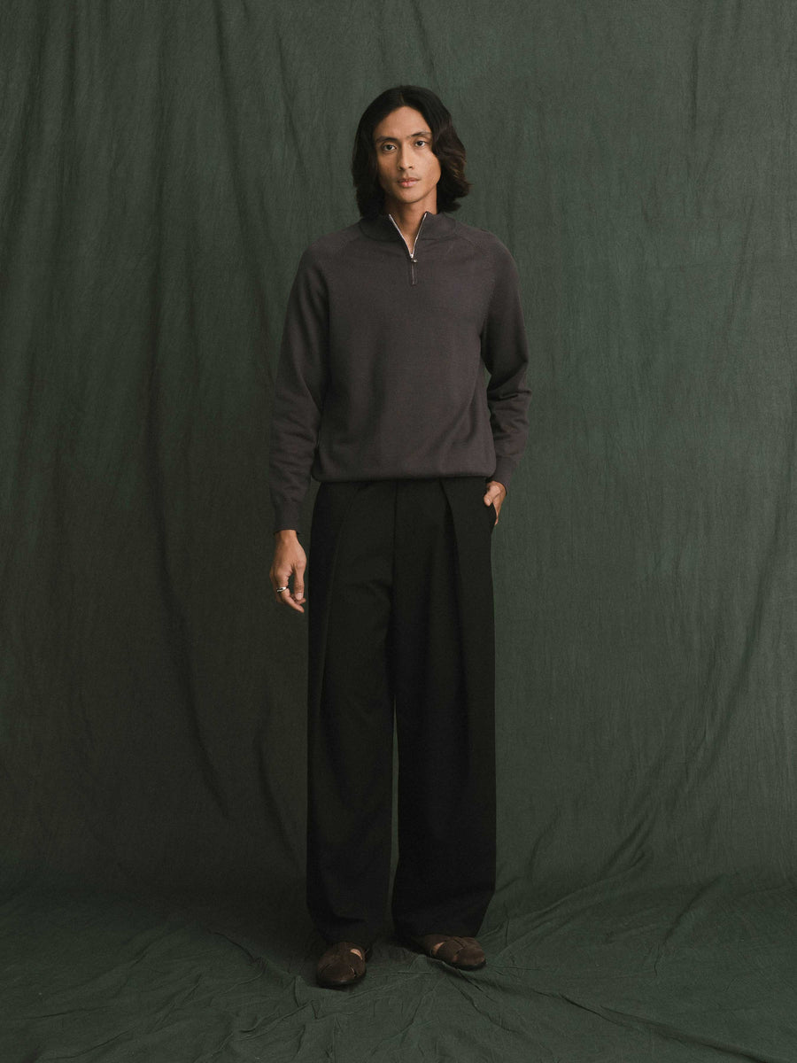 Auren Knit - Dark Grey Quater-Zip