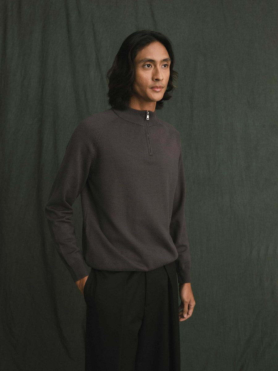 Auren Knit - Dark Grey Quater-Zip