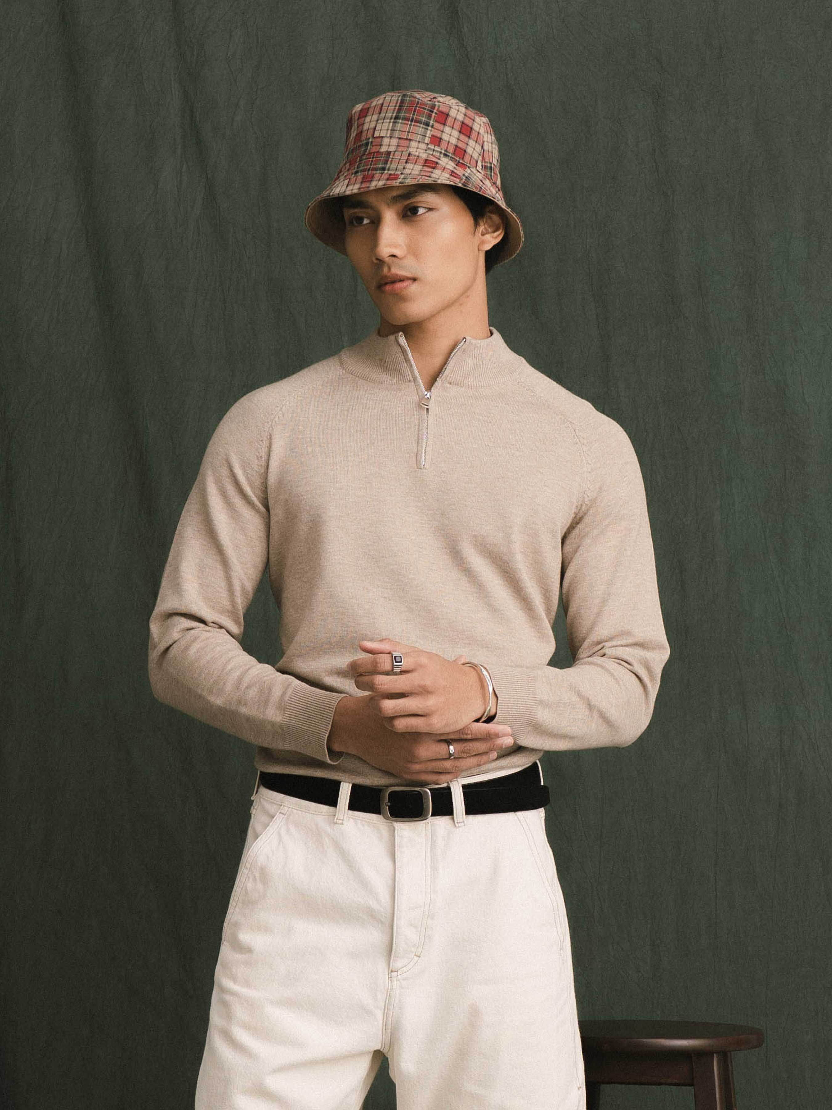 Auren Knit - Sand Quater-Zip