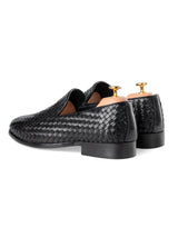 Back-Loafer-Slipper-Black-Weave - Zeve