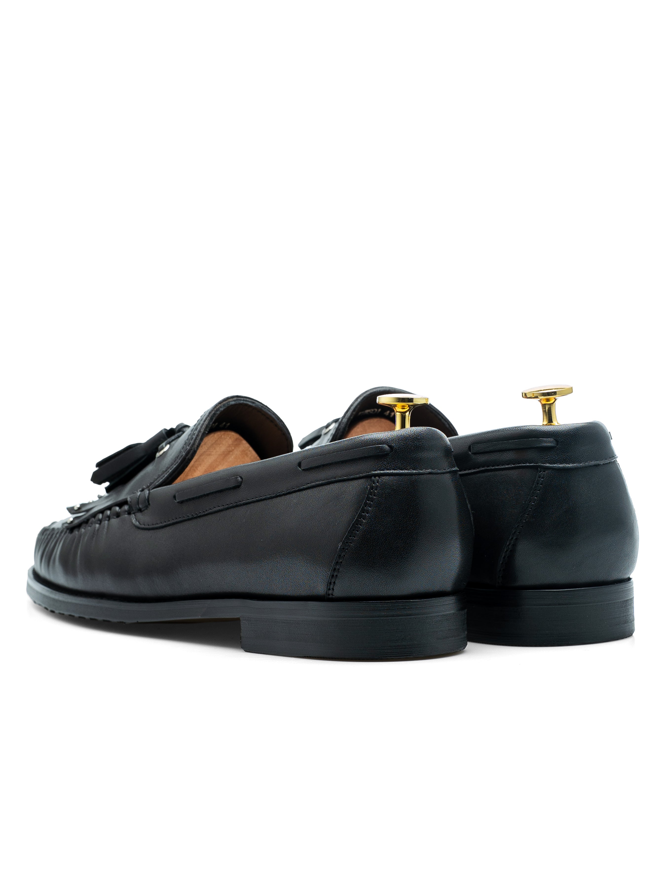 Alessio Studded Loafer - Solid Black Leather