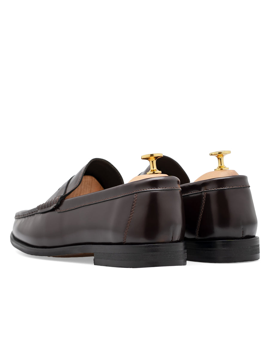 BackMarcoPennyLoaferCoffeeBrownPolishedLeather - Zeve