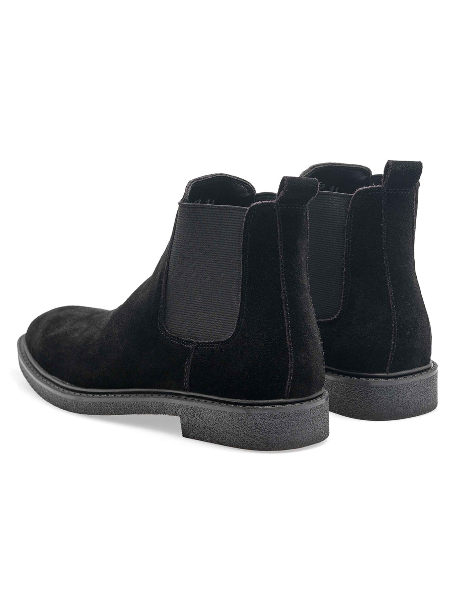 BackStefanoBootsBlackSuedeLeather_CrepeFlex - Zeve