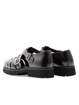 BackVenetoSandalDarkBrownPolishedLeather_EVACombat - Zeve