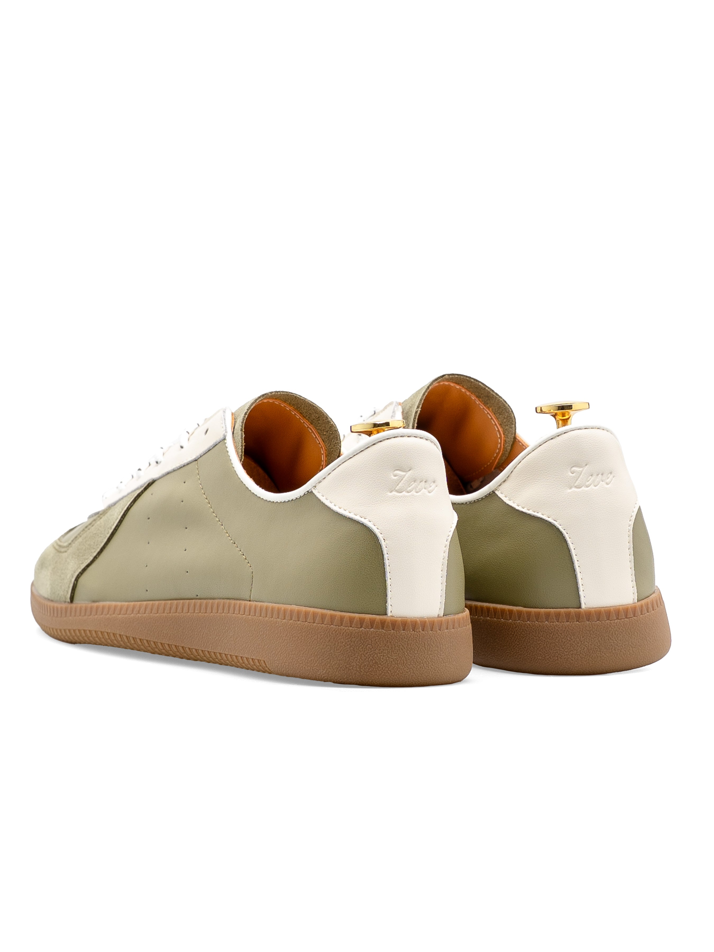 Zeve Trainer Sneaker - Green White Suede