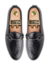 Belgian-Loafer-Horsebit-Buckle-Solid-Black-_-Croco-_Silver-Buckle__04 - Zeve