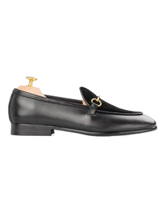 Belgian-Loafer-Horsebit-Buckle-Solid-Black-_-Suede-_Gold-Buckle__01 - Zeve