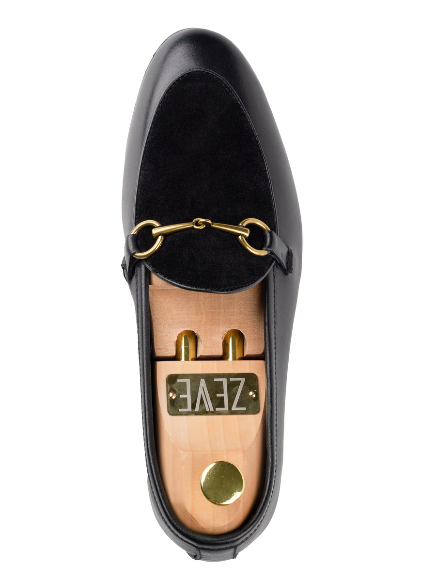 Belgian-Loafer-Horsebit-Buckle-Solid-Black-_-Suede-_Gold-Buckle__05 - Zeve