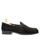 BelgianLoaferBlackSuedeLeatherSide - Zeve