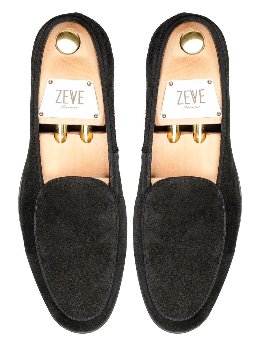 BelgianLoaferBlackSuedeLeatherTop - Zeve