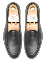 BelgianLoaferSolidBlackLeatherTop - Zeve