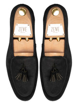BelgianTasselBlackSuedeLeatherTop - Zeve