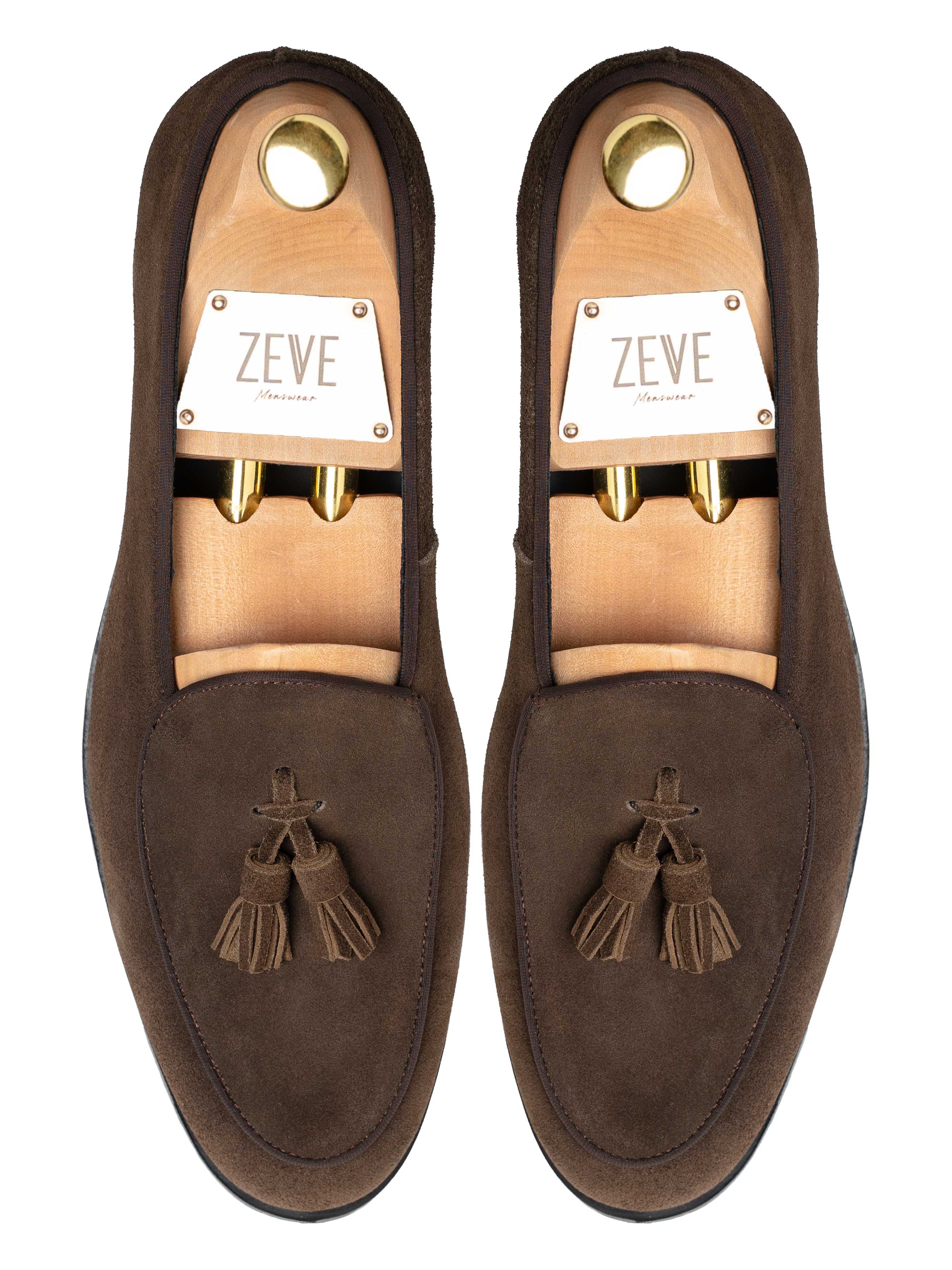 BelgianTasselMochaSuedeLeatherTop - Zeve