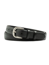BlackClassicLeatherBeltwithSilverTonedBuckle - Zeve