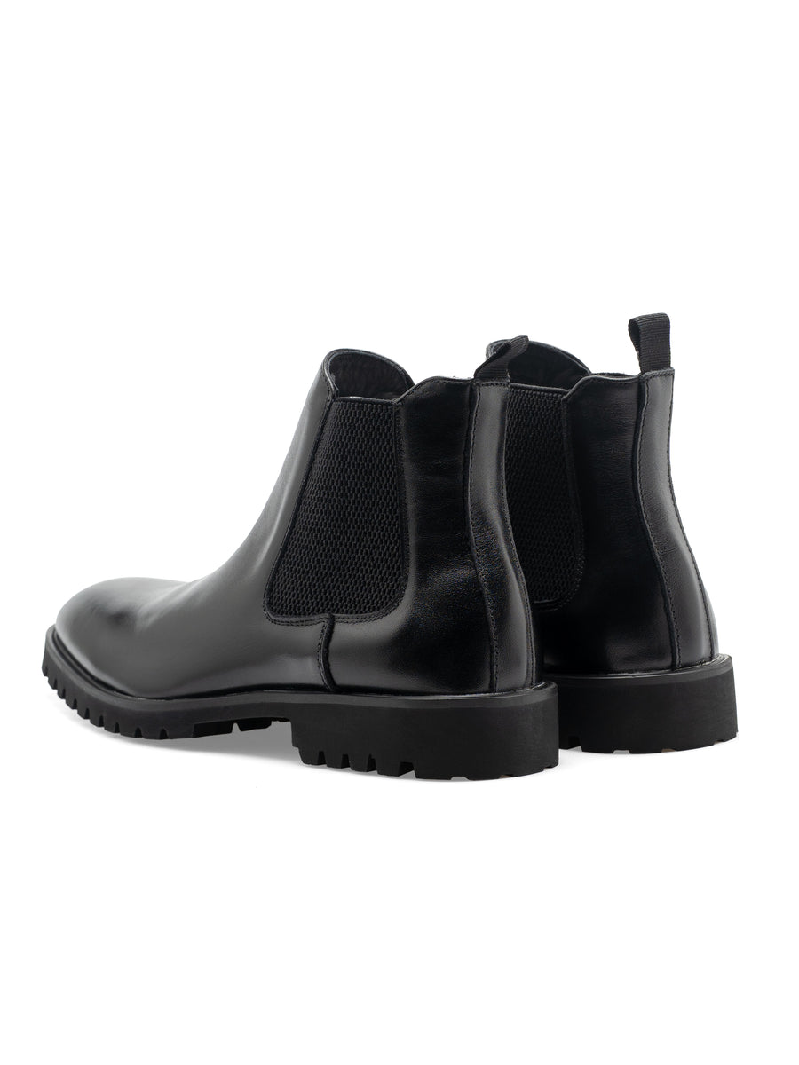 BraxonChelseaBootsSolidBlack_BravaSole_Back - Zeve