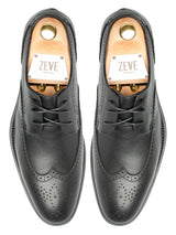 BrogueDerbyWingtipSolidBlackLeather_StudSole_Top - Zeve