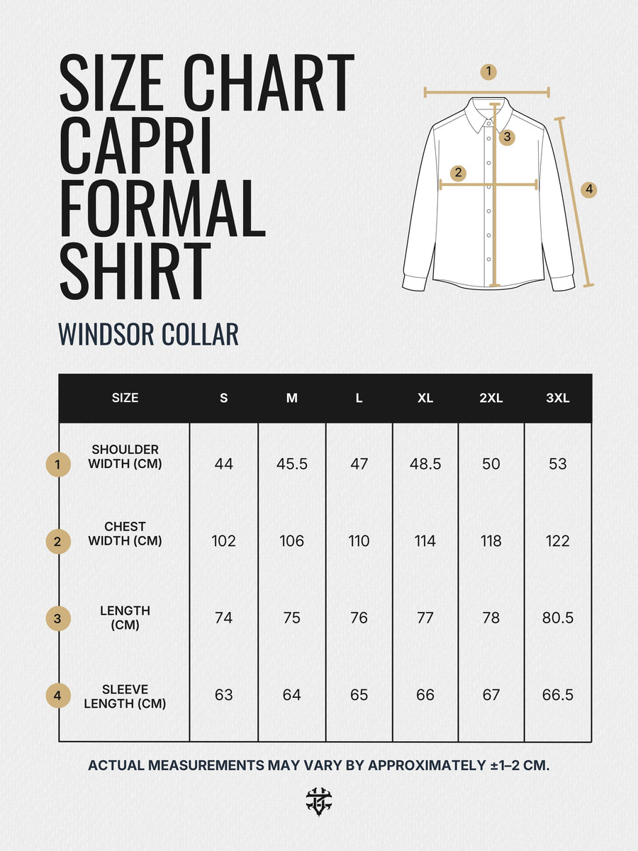 Capri Formal Shirt - Black Windsor Collar