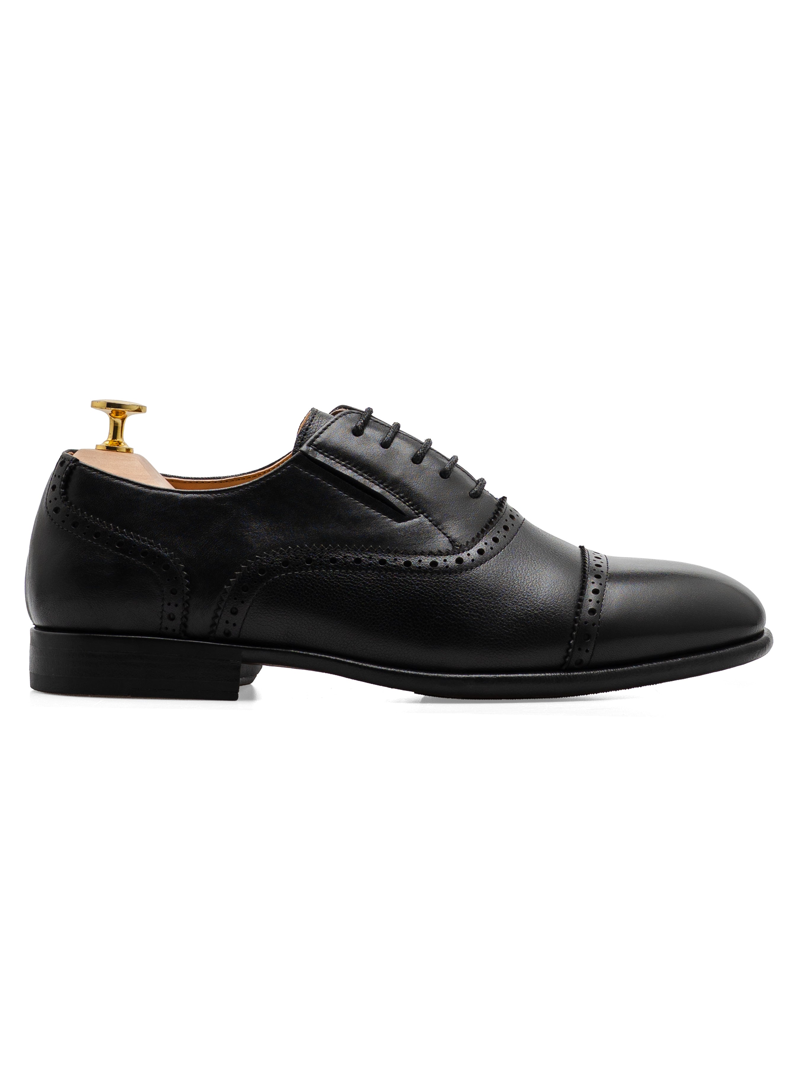 Calder Ease Oxford - Black Leather