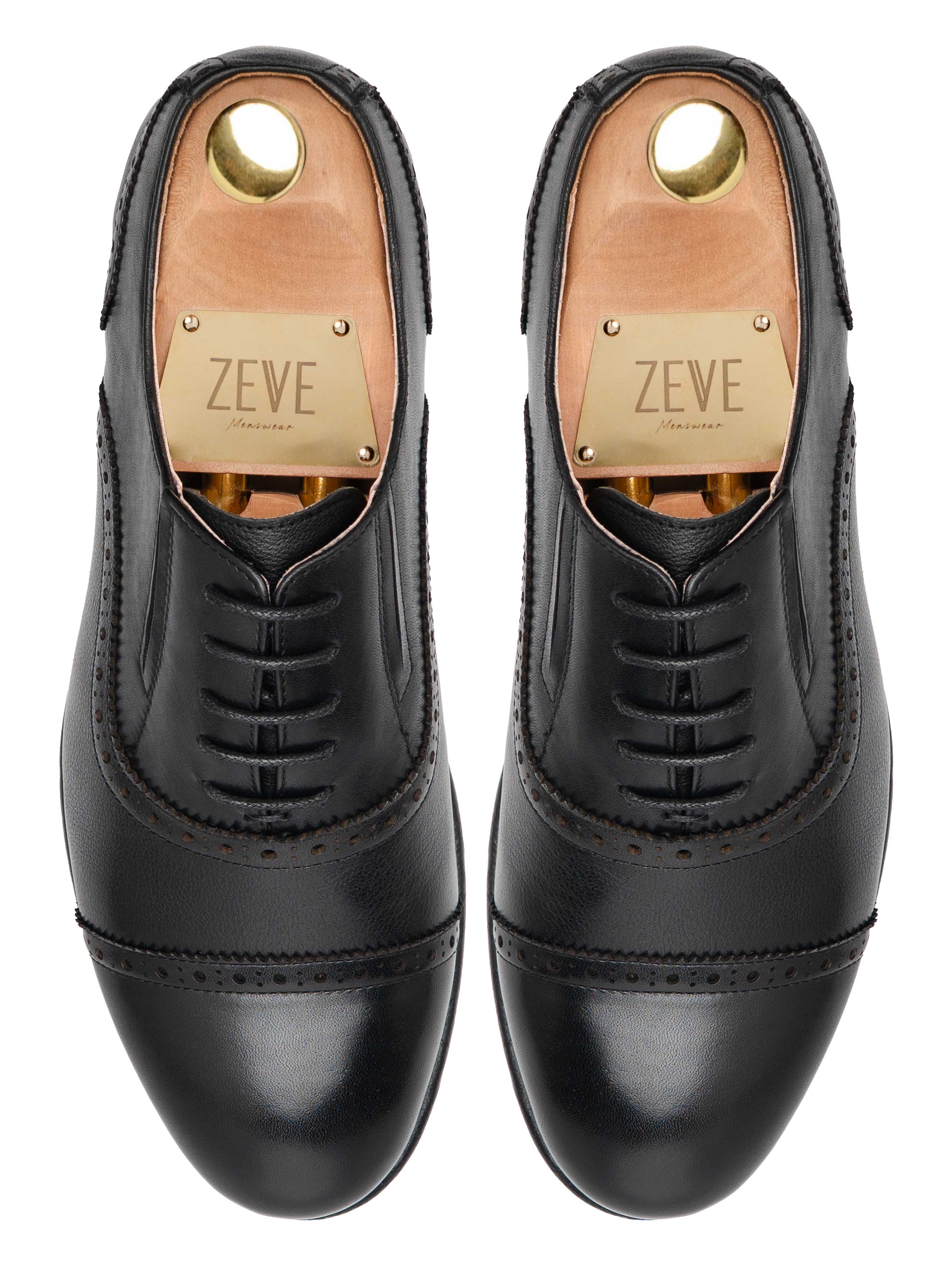 Calder Ease Oxford - Black Leather