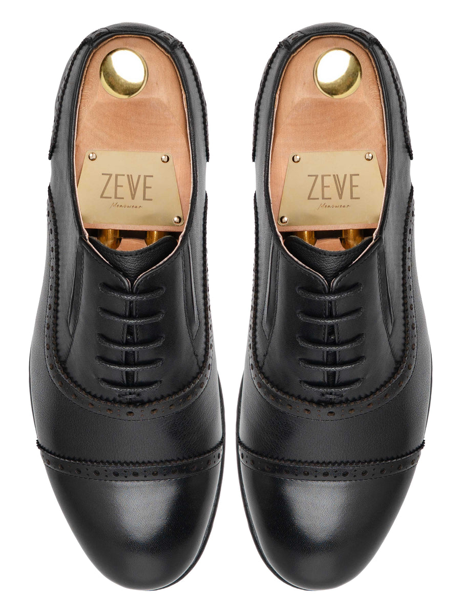 Calder Ease Oxford - Black Leather