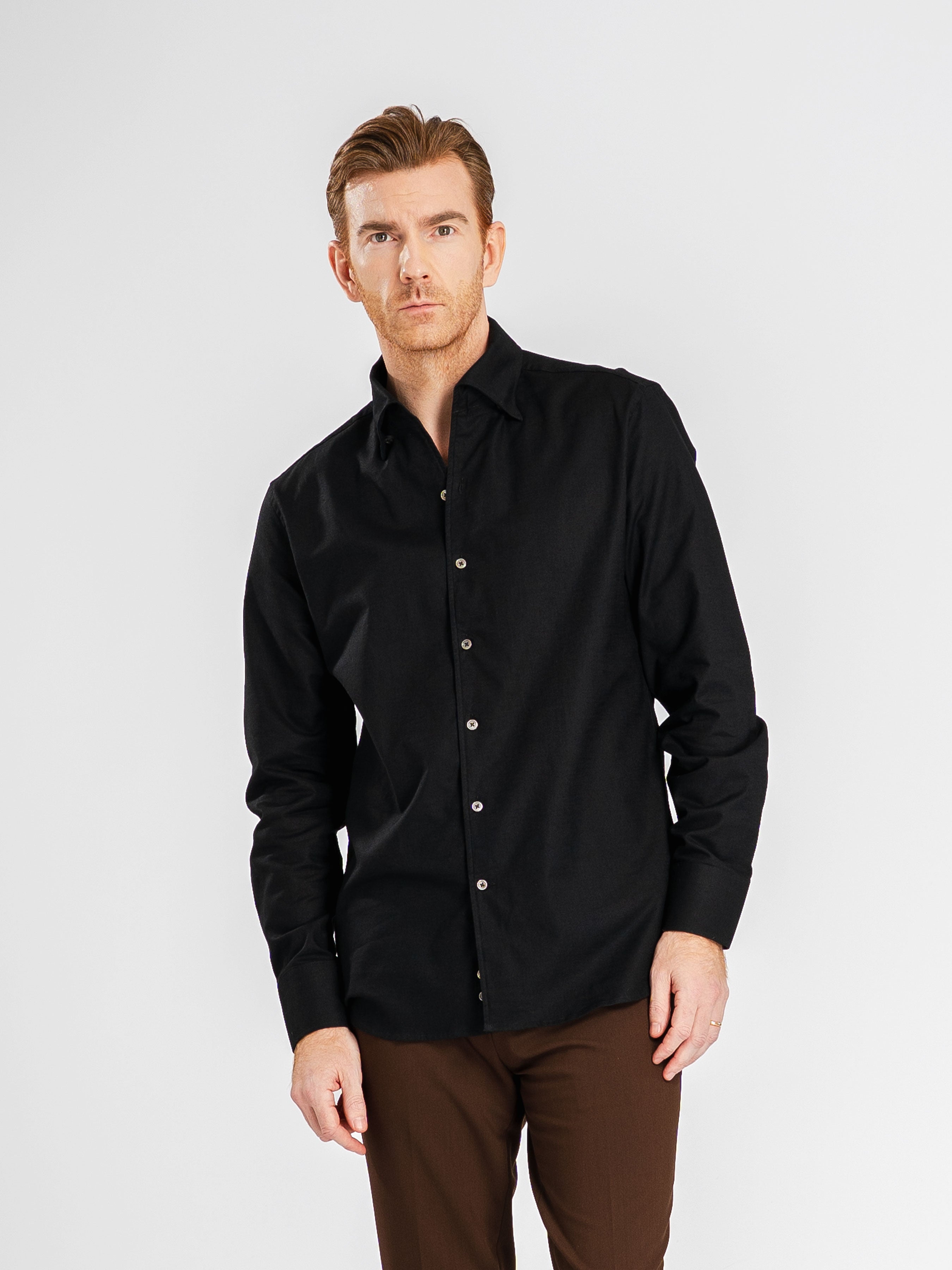 Emanuel Shirt - Black One-piece Collar