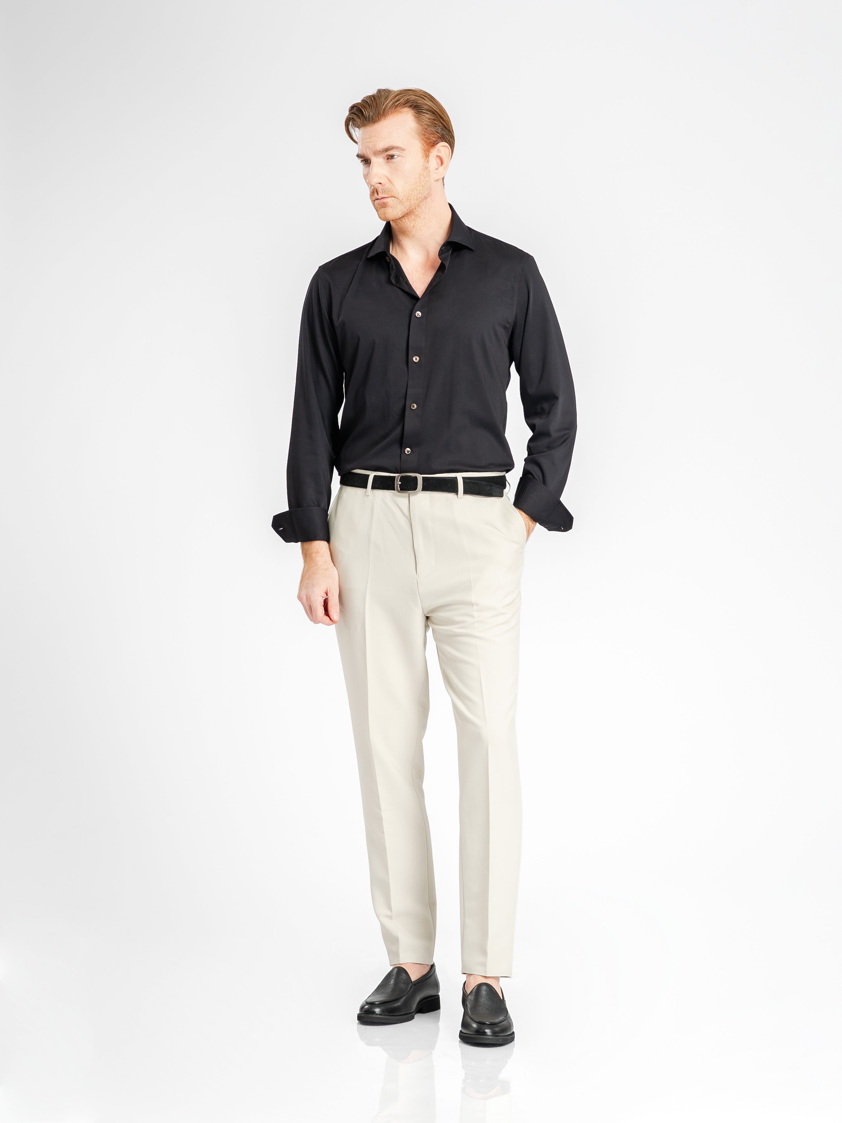 Capri Formal Shirt - Black Windsor Collar