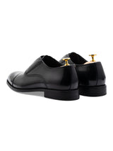 Caven Slip-On Oxford  - Solid Black Leather